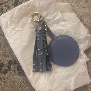Blue Studded Tassel Keychain